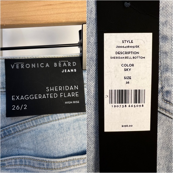 NWT Veronica Beard Sheridan High-Rise Stretch Bell-Bottom Flare Jeans - Picture 13 of 15